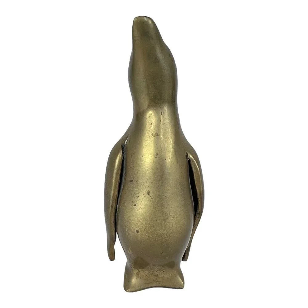 Vintage Solid Brass Mom & Baby Penguin Figurine Set of 2 Made Korea 5.25